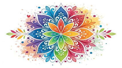 Vibrant Floral Mandala: A visually stunning floral mandala radiates with a spectrum of colors, offering a sense of tranquility and creative inspiration. 