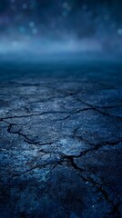 Obraz premium Dark Blue Cracked Pavement At Night