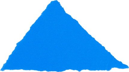 Blue triangular shape paper texture isolated on white background