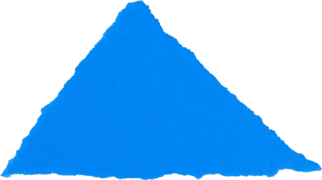 Blue triangular shape paper texture isolated on white background