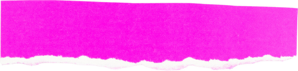 Torn pink paper strip texture isolated on white background for creative design and art projects