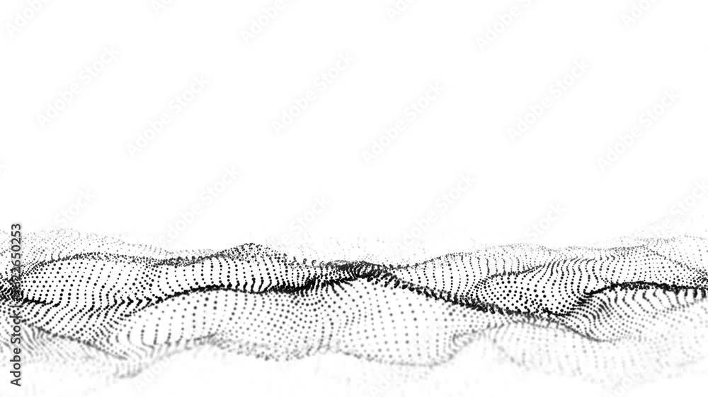 Poster digital technology white wave. light cyberspace with motion dots. futuristic digital background arti
