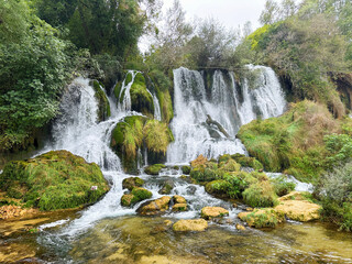 Montenegrin Dumitor National Park: waterfall in the forest
