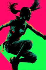 silhouette of a dancing girl
