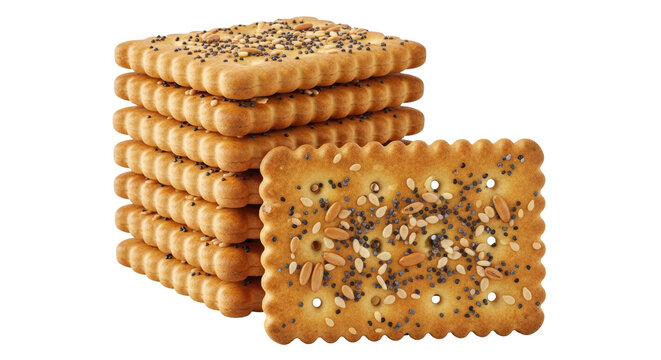 Isolated Stack of Crackers