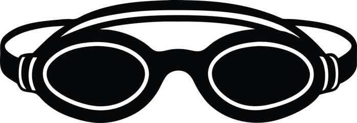 Swimming goggles vector silhouette illustration ideal for swim gear logos and aquatic themed