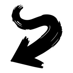 Arrows set icon hand drawn. Brush Arrow strokes