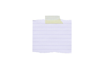 blank lined paper with tape isolated on transparent background,note paper message office business tag sign	
