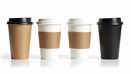 Blank Disposable Coffee Cups with Brown