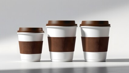 Blank Disposable Coffee Cups with Brown
