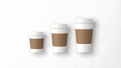 Blank Disposable Coffee Cups with Brown