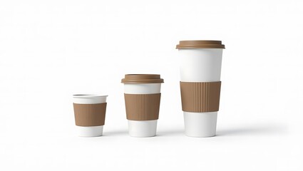 Blank Disposable Coffee Cups with Brown