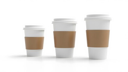 Blank Disposable Coffee Cups with Brown