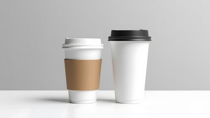 Blank Disposable Coffee Cups with Brown