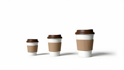 Blank Disposable Coffee Cups with Brown
