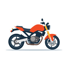 Fototapeta premium Motorcycle in flat design with orange and black colors 
