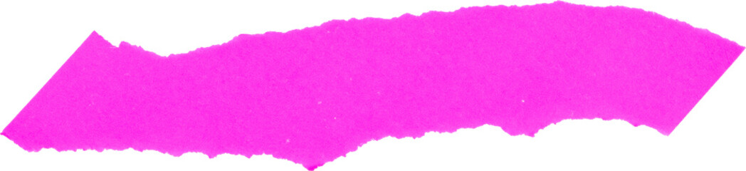 Torn edges of vibrant pink paper isolated on white background for crafting or design projects