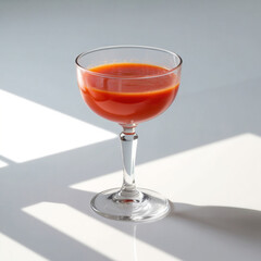 Fresh tomato juice in glass 