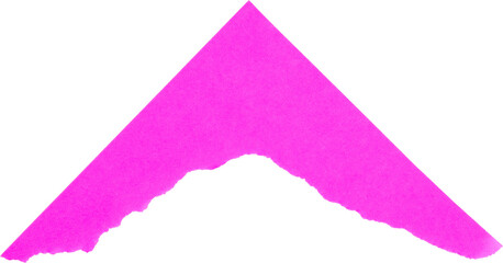 Torn edge of vibrant pink paper isolated on white background for creative design or art projects