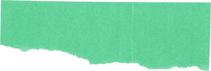 Torn green paper texture isolated on white background for creative design and art projects