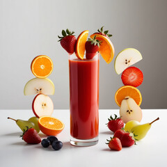 Fresh tomato juice in glass 