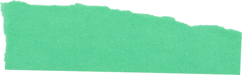 Green textured paper strip isolated on white background for creative projects and design applications