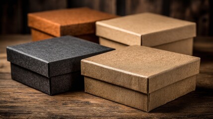 Elegant Array of Textured Gift Boxes for Special Occasions and Presentations