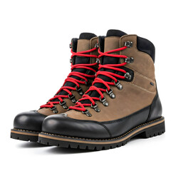 pair of boots for men on white bakground