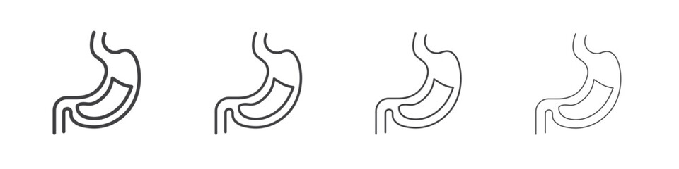 Stomach with Liquids icon concept Linear Pictogram. Simple element illustration.