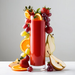 Fresh tomato juice in glass 