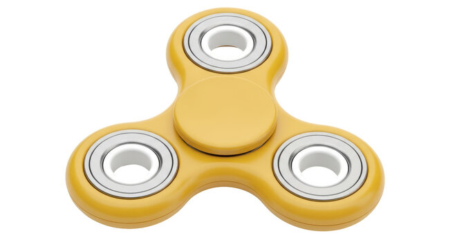 Isolated Yellow Fidget Spinner