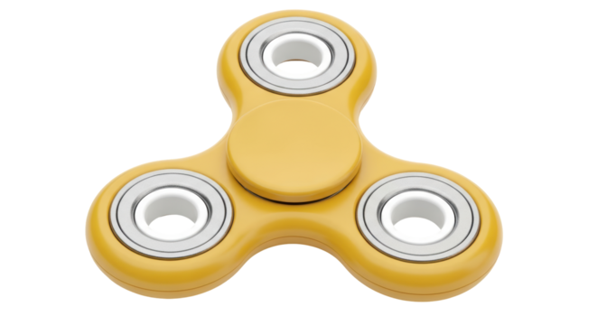 Isolated Yellow Fidget Spinner
