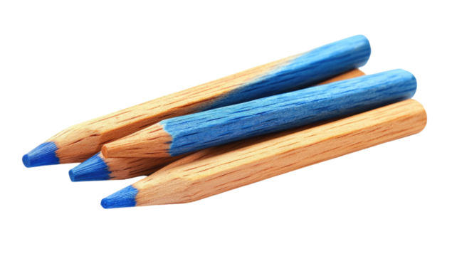 Title: Blue Scribble Lines Icon Hand Drawn with Wooden Crayons Isolated on White Background