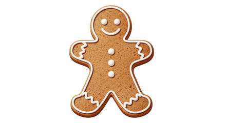 Isolated Gingerbread Man Cookie