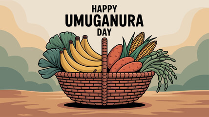 Happy Umuganura Day Fruit Basket Harvest Celebration