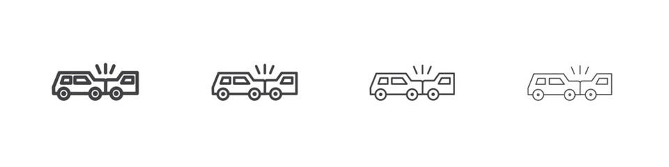 Rear end collision icon concept Linear Pictogram. Simple element illustration.