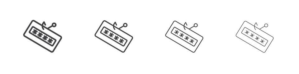 Password phishing icon concept Linear Pictogram. Simple element illustration.