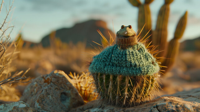 Cactus needles knitting sweaters for scorpions during cold desert nights