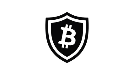 Obraz premium Bitcoin Security Cryptocurrency Protected by Shield Icon