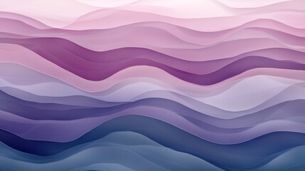 Fototapeta premium Abstract wavy layered background with pastel purple, pink, and blue shades.