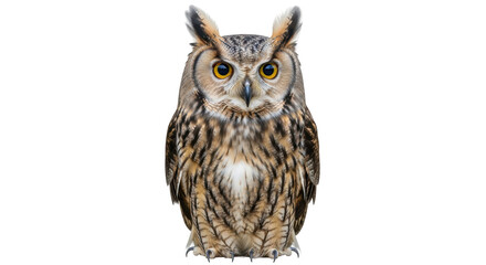 Naklejka premium Isolated Owl with Yellow Eyes
