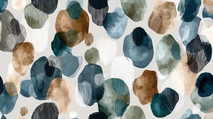 seamless abstract mixed media pattern with geometric shapes on light background. seamless abstract polka dot pattern with grunge textures in navy and sage