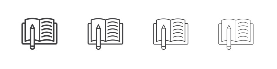 Homework icon concept Linear Pictogram. Simple element illustration.