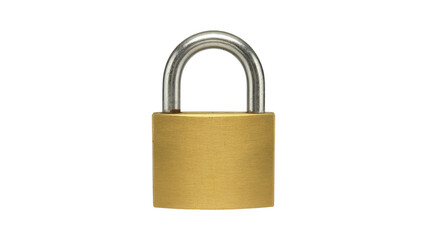 Naklejka premium Padlock Security Brass and Steel Closed Lock