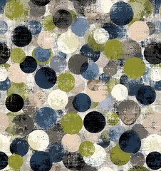 seamless abstract mixed media pattern with geometric shapes on light background. seamless abstract polka dot pattern with grunge textures in navy and sage