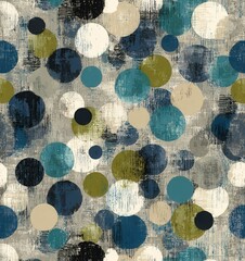seamless abstract mixed media pattern with geometric shapes on light background. seamless abstract polka dot pattern with grunge textures in navy and sage
