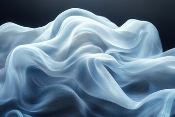 Obraz premium Blue and white fabric against a black background.