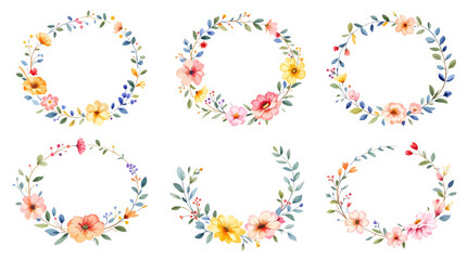 Obraz premium Floral Wreaths in Delicate Pastel Hues