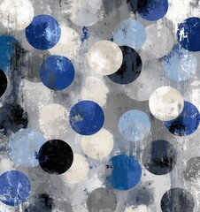 seamless abstract mixed media pattern with geometric shapes on light background. seamless abstract polka dot pattern with grunge textures in navy and sage