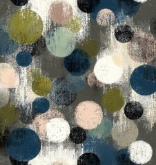 seamless abstract mixed media pattern with geometric shapes on light background. seamless abstract polka dot pattern with grunge textures in navy and sage